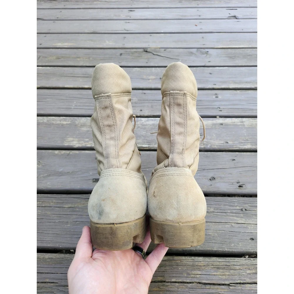 Ro-Search Military Combat Boots Tan Suede‎ Canvas Tactical US Army 10.5W